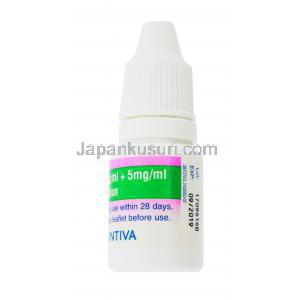 ドルゾラミド20mg/ml＆チモロール5mg/ml　配合点眼薬, 製造元：ゼンティバ, ボトル表面